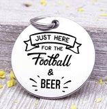 Just here for the Football and Beet, Football, Beer, beer charms, Steel charm 20mm very high quality..Perfect for DIY projects