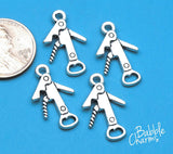 12 pc Pocket knife charm, utility knife, bottle opener. Alloy charm very high quality.Perfect for jewery making and other DIY projects