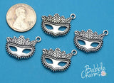 12 pc Mask, mardi gras charm, mask charm, Mardi Gras. Alloy charm ,very high quality.Perfect for jewery making and other DIY projects