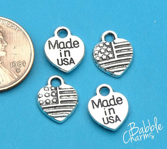12 pc Flag, usa flag charm, flag charms, made in USA,  Alloy charm ,very high quality.Perfect for jewery making and other DIY projects