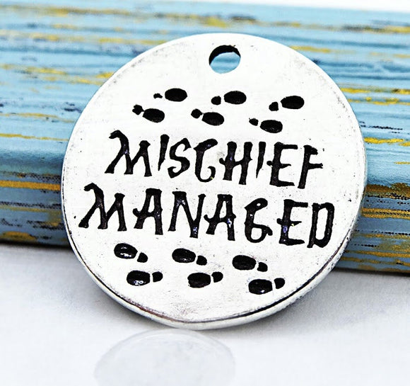 Mischief Managed, wizard charm, wizarding, map charm, Alloy charm 20mm high quality. Perfect for jewery making and other DIY projects