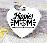 Hippie mom, Hippie mom charm, hippie, mom charm, Steel charm 20mm very high quality..Perfect for DIY projects