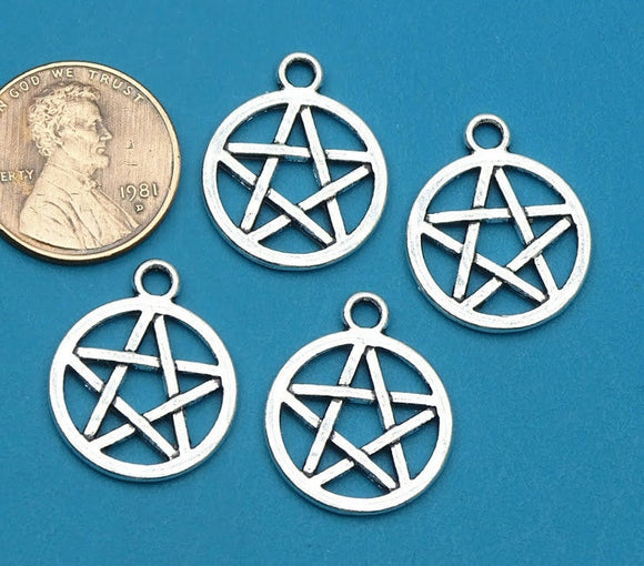 12 pc Pentagram, pentagram charm, wiccan, wiccan charms. Alloy charm, very high quality.Perfect for jewery making and other DIY projects