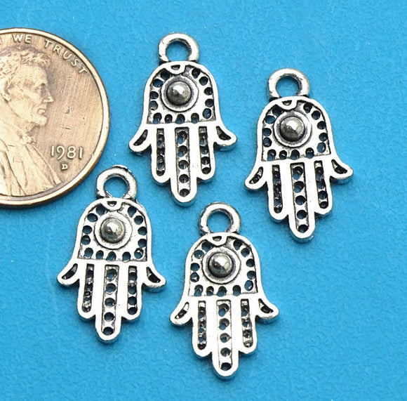 12 pc Hamsa, hamsa charm, hand of god, protection charms. Alloy charm, very high quality.Perfect for jewery making and other DIY projects