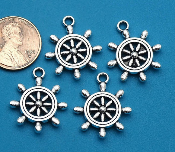 12 pc Ship wheel charm, Helm charm, ship charms. Alloy charm ,very high quality.Perfect for jewery making and other DIY projects