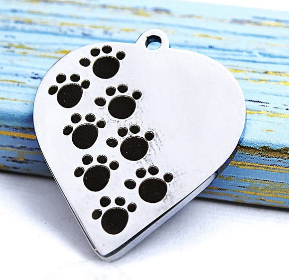 Paw charm, fur mama, pet charm, steel charm 20mm very high quality..Perfect for jewery making and other DIY projects