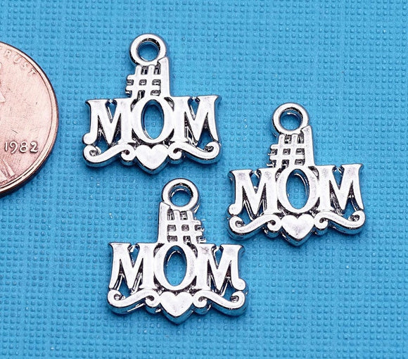 12 pc Mom, #1 mom charm, mom, mom charms, Charms, wholesale charm, alloy charm