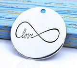 Love charm, infinity, infinity charm, Alloy charm 20mm high quality.Perfect for jewery making & other DIY projects