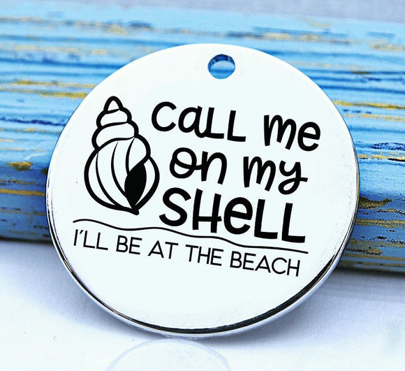 Beach, Shell charm, shell, Beach please, beach charm, Steel charm 20mm very high quality..Perfect for DIY projects