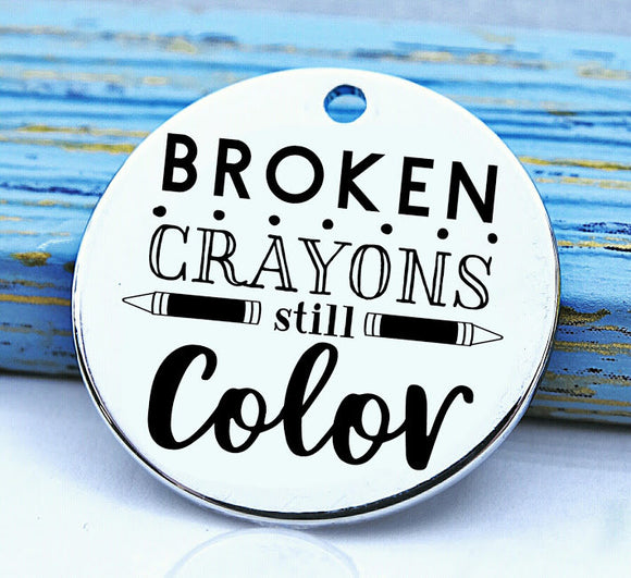 Broken Crayons still color, crayons, crayon, color, crayon charm, Steel charm 20mm very high quality..Perfect for DIY projects