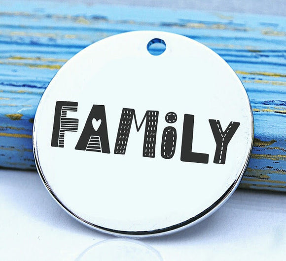 Family, charm, family, family charm, Steel charm 20mm very high quality..Perfect for DIY projects