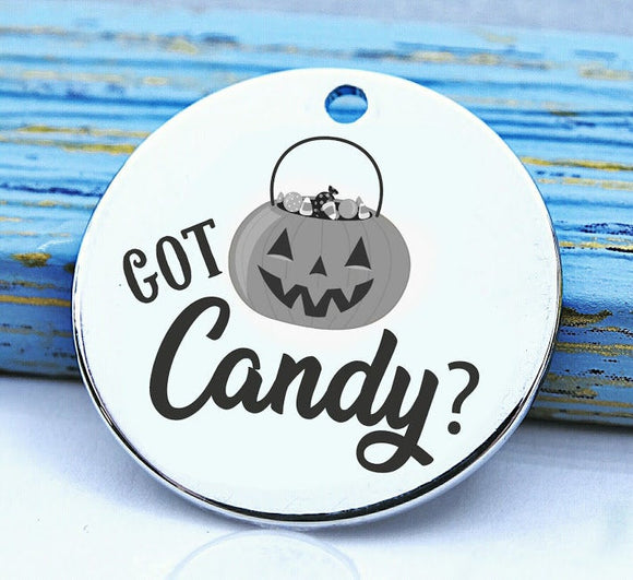 Got Candy, Halloween, spooky charm, spooky, scary, Steel charm 20mm very high quality..Perfect for DIY projects