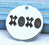 Hugs and kisses, XOXO, XOXO charm, love charm, Steel charm 20mm very high quality..Perfect for DIY projects