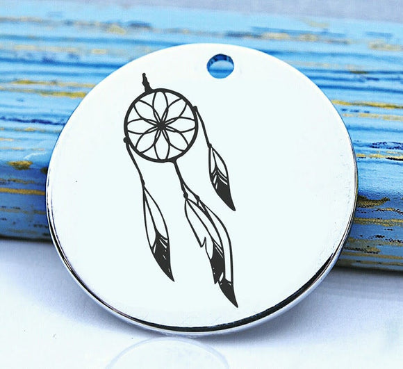Native American, native american, american indian, indian charm, dreamcatcher, Steel charm 20mm very high quality..Perfect for DIY projects