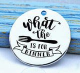 What the fork is for dinner, cooking, baking charm, baker charm, Steel charm 20mm very high quality..Perfect for DIY projects