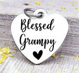 Blessed Grampy, Grampy, favorite Grampy, Grampy charm, Steel charm 20mm very high quality..Perfect for DIY projects