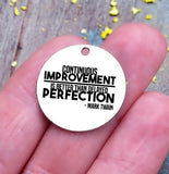 Continuous improvement, make twain, mark twain charm, Steel charm 20mm very high quality..Perfect for DIY projects