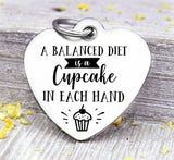 Cupcake, diet, i love cupcakes, cupcake charm, Steel charm 20mm very high quality..Perfect for DIY projects