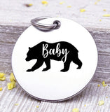 Baby bear, Baby bear charm, bear charm, bear, Baby charm, Steel charm 20mm very high quality..Perfect for DIY projects