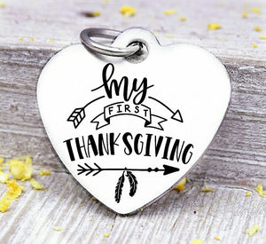My First Thanksgiving, thanksgiving charm, first thanksgiving, Steel charm 20mm very high quality..Perfect for DIY projects