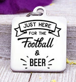 Just here for the Football and Beet, Football, Beer, beer charms, Steel charm 20mm very high quality..Perfect for DIY projects