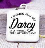 Looking for my Mr. Darcy, Jane Austin charm, mr right, my man, man charm, Steel charm 20mm very high quality..Perfect for DIY projects