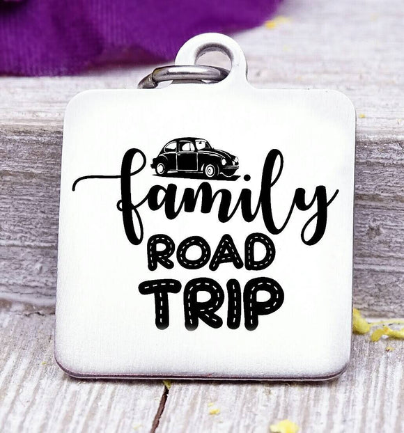 Family road trip, road trip, road trip charm. Steel charm 20mm very high quality..Perfect for DIY projects