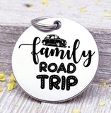 Family road trip, road trip, road trip charm. Steel charm 20mm very high quality..Perfect for DIY projects