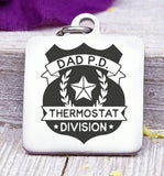 Dad charm, dad p.d. , dad, dad charm, Father's day, Steel charm 20mm very high quality..Perfect for DIY projects