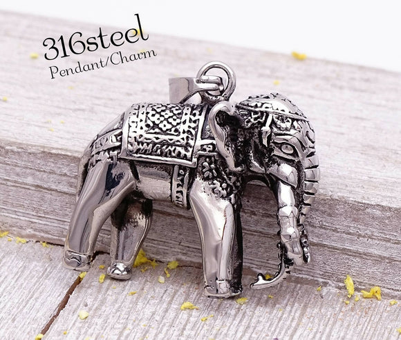Elephant pendant, steel pendant, stainless steel, high quality..Perfect for jewery making and other DIY projects