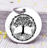 Tree, tree charm, tree of life, family tree, family tree charm, celtic tree, Steel charm 20mm very high quality..Perfect for DIY projects
