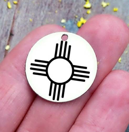 Zia, Zia charm, sunshine, sun charm, steel charm 20mm very high quality..Perfect for jewery making and other DIY projects