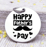 Happy Father's day, best dad, dad, dad charm, Father's day, Steel charm 20mm very high quality..Perfect for DIY projects