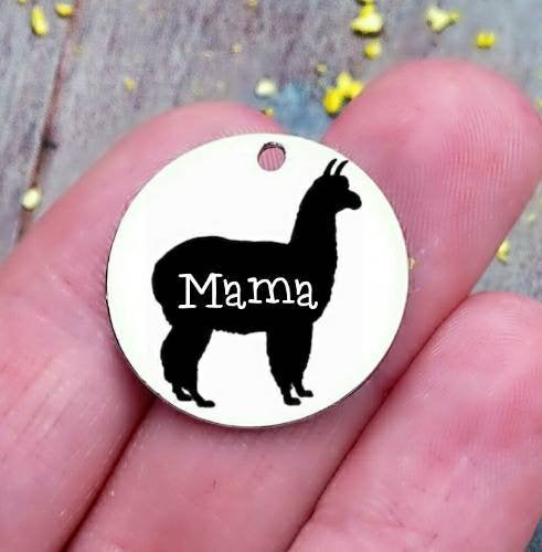 Mama Llama, llama, mama charm, steel charm 20mm very high quality..Perfect for jewery making and other DIY projects