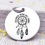 Blessed with my tribe, tribe, tribe charm dreamcatcher charm, wild, charm, Steel charm 20mm very high quality..Perfect for DIY projects