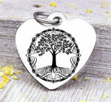 Tree, tree charm, tree of life, family tree, family tree charm, celtic tree, Steel charm 20mm very high quality..Perfect for DIY projects