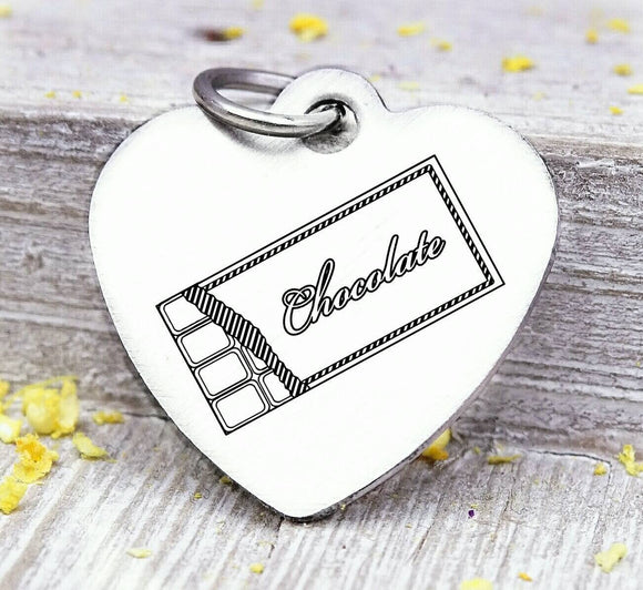 Chocolate, chocolate bar, candy charm, Steel charm 20mm very high quality..Perfect for DIY projects