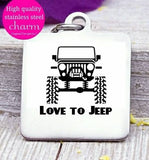 Love to Jeep, Jeep girl, Jeep, live to jeep, charm, Steel charm 20mm very high quality..Perfect for DIY projects