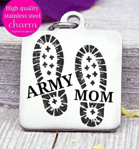 Army mom, army, mom, freedom, land of the free, boho, charm, Steel charm 20mm very high quality..Perfect for DIY projects