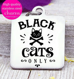 Black Cat, cat, black cat charm, halloween, Steel charm 20mm very high quality..Perfect for DIY projects