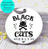 Black Cat, cat, black cat charm, halloween, Steel charm 20mm very high quality..Perfect for DIY projects