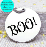 Boo, boo charm, ghost charm, halloween, Steel charm 20mm very high quality..Perfect for DIY projects