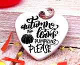 Autumn leaves and pumpkins please, pumpkin, Autumn , fall charms, Steel charm 20mm very high quality..Perfect for DIY projects