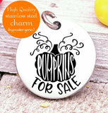 Pumpkins for sale, pumpkin charm, Autumn, Fall charm, fall charms, Steel charm 20mm very high quality..Perfect for DIY projects