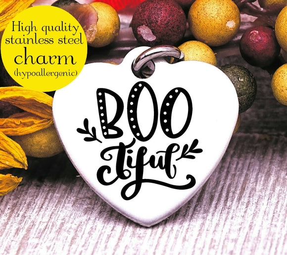 Boo-tiful, boo charm, ghost charm, halloween, Steel charm 20mm very high quality..Perfect for DIY projects