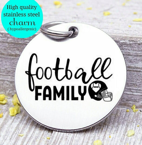 Football family, football, sports mom, sports, football charm. Steel charm 20mm very high quality..Perfect for DIY projects