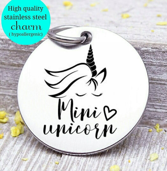 Mini unicorn, unicorn unicorn charm, I love unicorns, Steel charm 20mm very high quality..Perfect for DIY projects