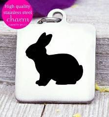 Bunny charm, bunny, rabbit, rabbit charm, sweater charms, Steel charm 20mm very high quality..Perfect for DIY projects