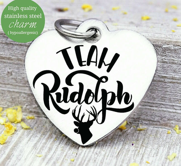 Rudolph, Rudolph charm, christmas, christmas charm, Steel charm 20mm very high quality..Perfect for DIY projects