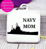 Navy mom, Navy, military mom, freedom, land of the free, boho, charm, Steel charm 20mm very high quality..Perfect for DIY projects